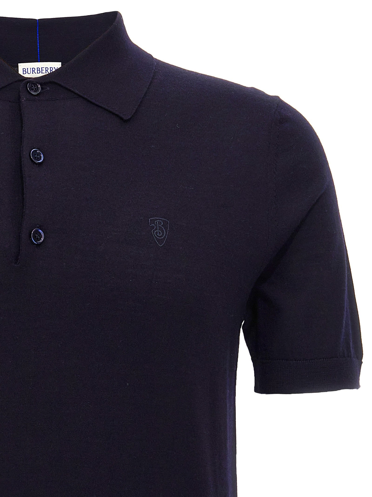 Burberry Wool Polo Shirt Blue