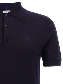 Burberry Wool Polo Shirt Blue