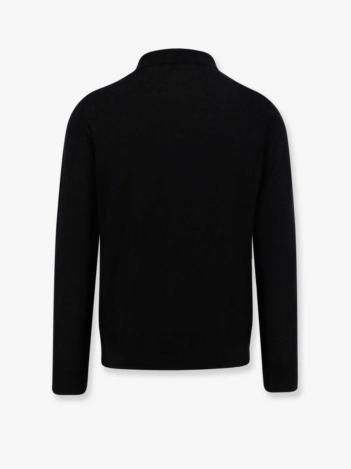 Kiton Men's Wool Polo Shirt Black