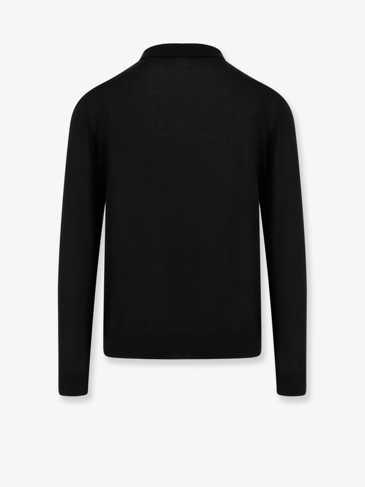 Kiton Men's Wool Polo Shirt Black