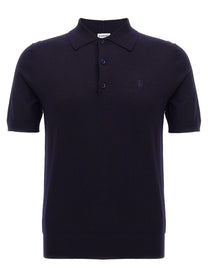 Burberry Wool Polo Shirt Blue