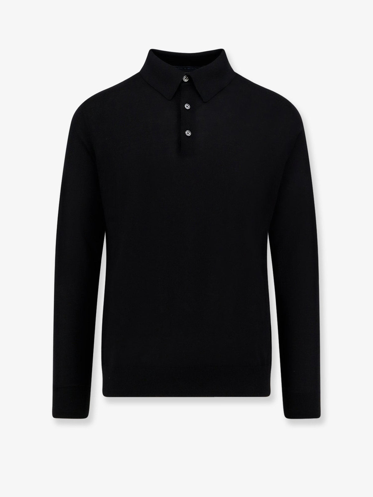 Kiton Men's Wool Polo Shirt Black