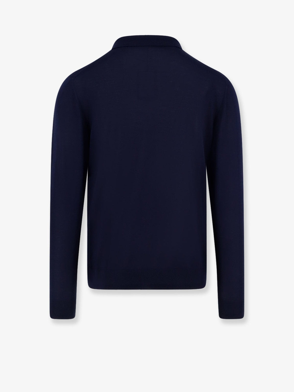 Kiton Men's Wool Polo Shirt Blue