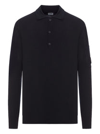 C.P. Company Men's Wool Polo Black