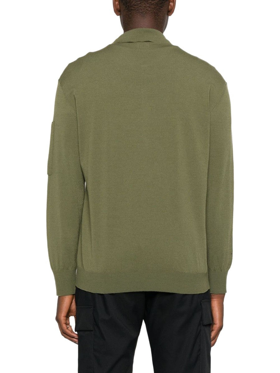 C.P. Company Men's Wool Polo Green, view 3