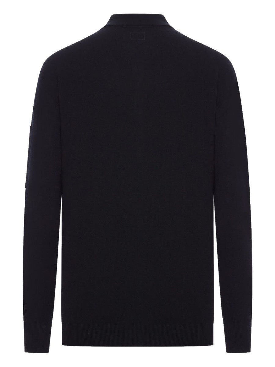 C.P. Company Men's Wool Polo Black, view 2