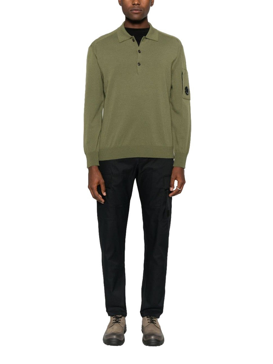 C.P. Company Men's Wool Polo Green, view 2