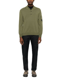 C.P. Company Men's Wool Polo Green, view 2