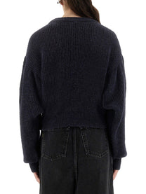 Rotate Birger Christensen Women's Wool Puff Sweater Blue