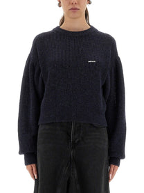 Rotate Birger Christensen Women's Wool Puff Sweater Blue