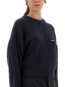 Rotate Birger Christensen Women's Wool Puff Sweater Blue