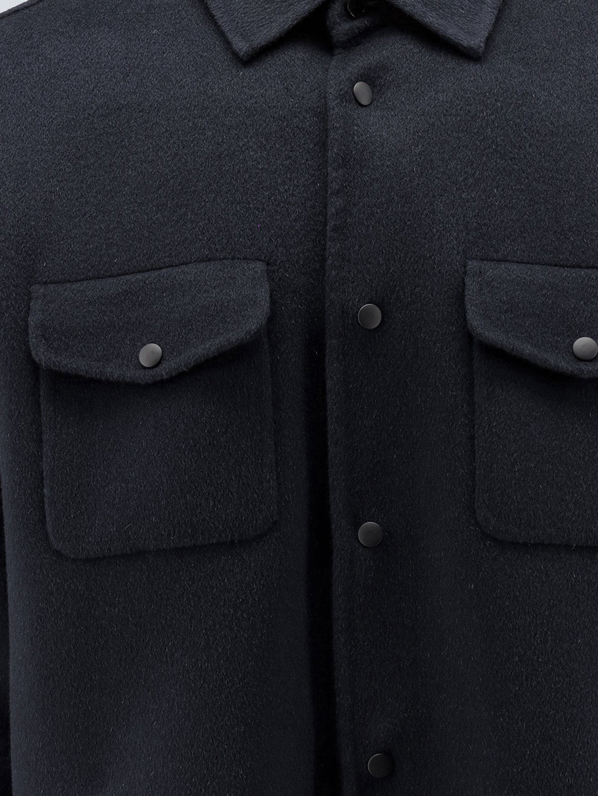ASPESI Men's Wool Shirt Jacket Blue