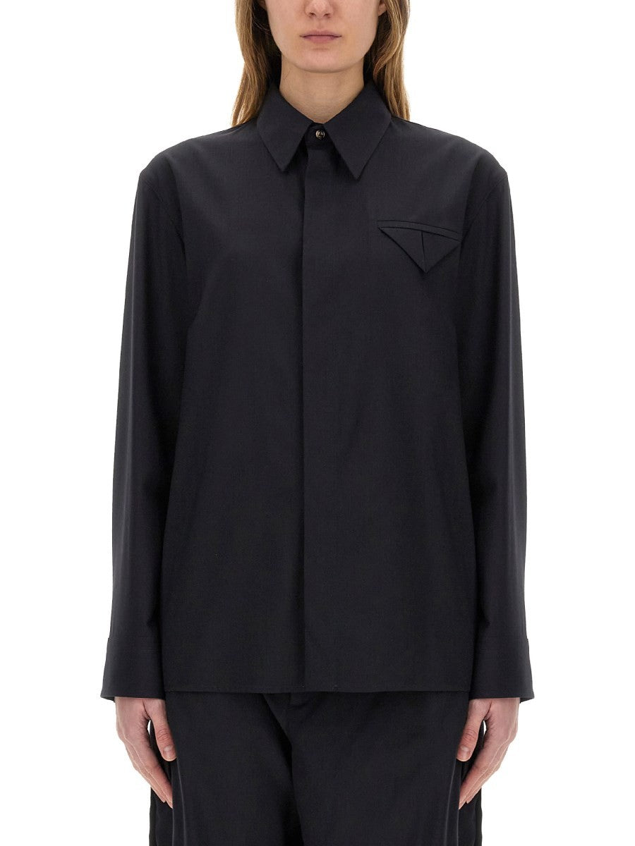 Bottega Veneta Women's Wool Shirt Blue