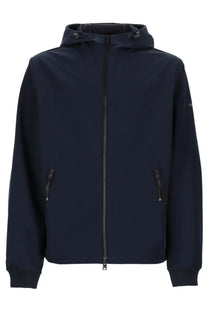 Woolrich men’s giacca con zip cappuccio blue dark navy wool jacket with full-length zipper and side pockets