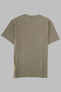 Woolrich men’s shirt con green soft olive-green cotton t-shirt with crew neck and short sleeves
