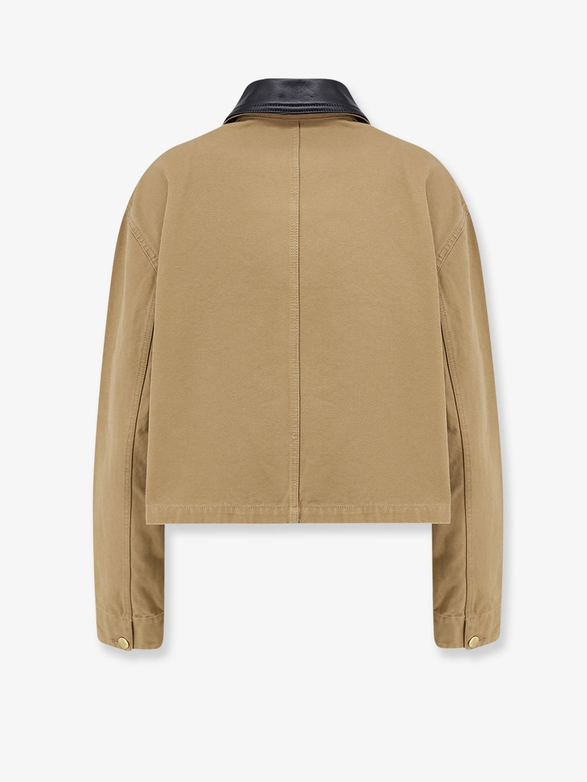 Balenciaga Women's Workwear Cropped Canvas Jacket Beige