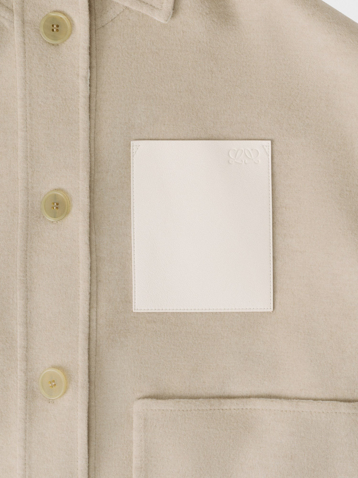 Loewe Women's Workwear Wool and Cashmere Jacket White, view 3