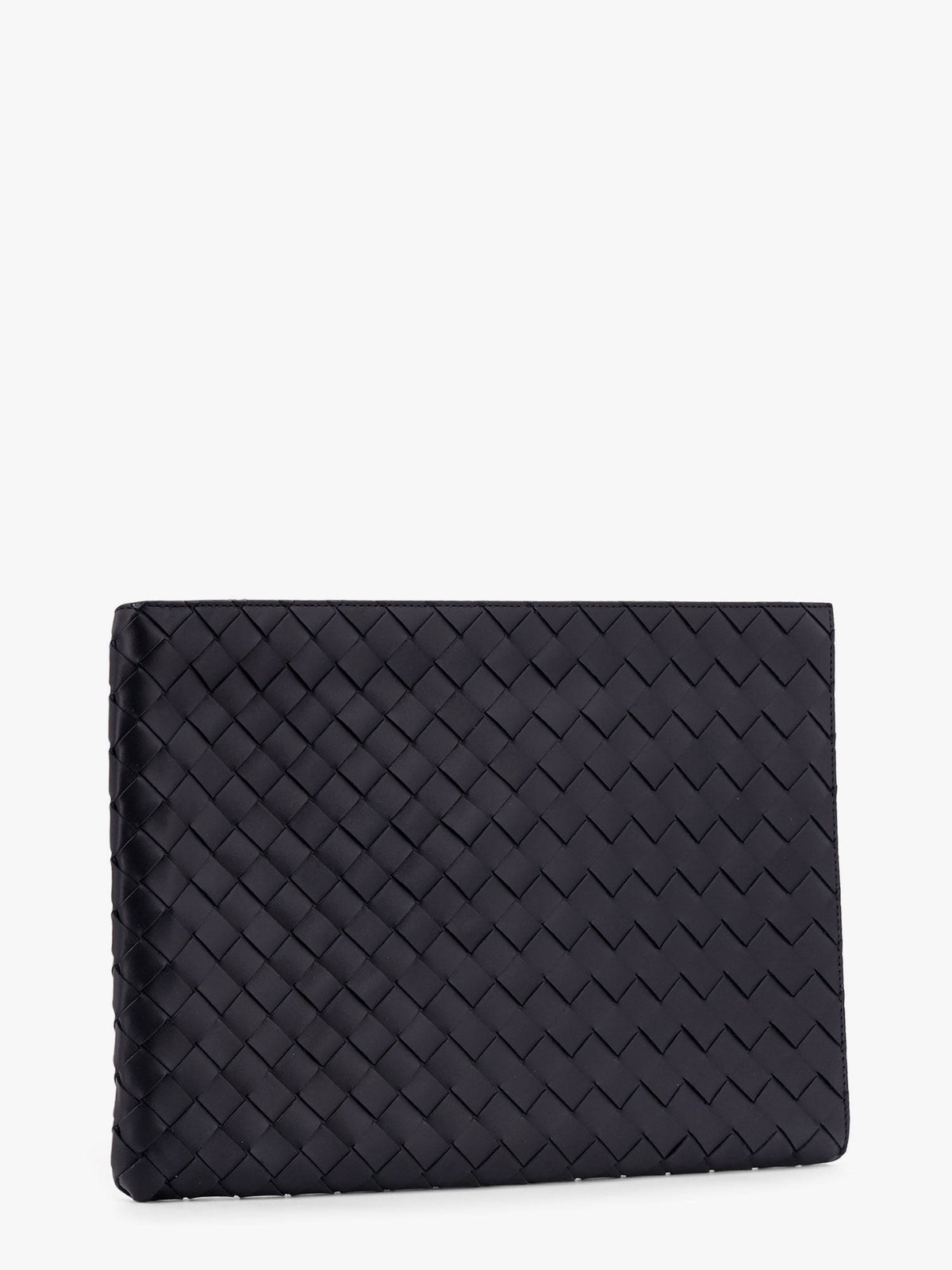 Bottega Veneta Men's Woven Leather Pochette Black