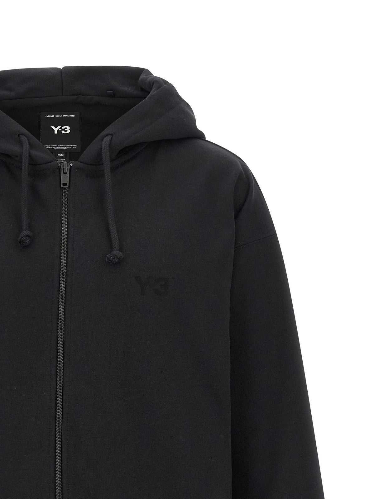 Y-3 Brushed Terry Zip Hoodie Black