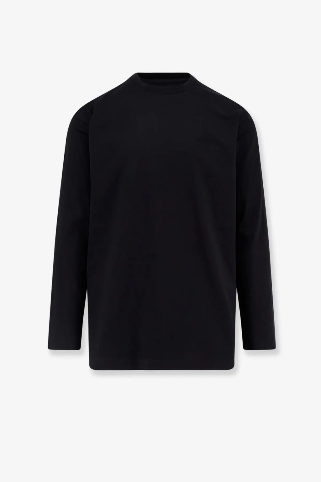 Y-3 men’s black long-sleeved crew neck shirt made of soft cotton fabric for comfortable everyday wear