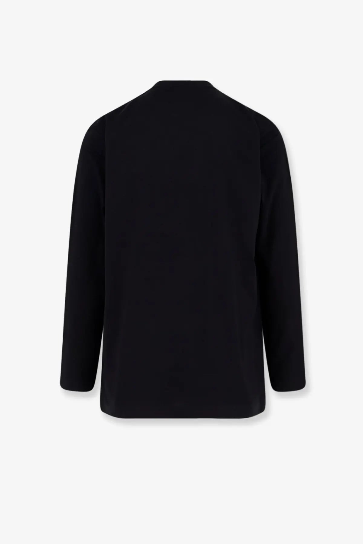 Y-3 men’s cotton shirt black long-sleeved top with simple minimalist design visible from the back