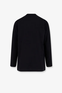 Y-3 men’s cotton shirt black long-sleeved top with simple minimalist design visible from the back