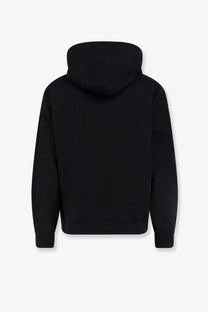 Black y-3 men’s cotton sweatshirt with smooth solid fabric finish and hooded design