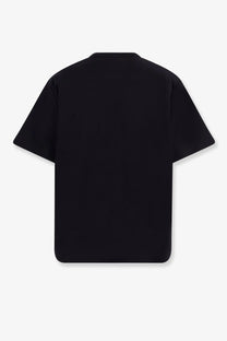 Y-3 men’s black padded jersey sweatshirt with relaxed fit short sleeves and simple crew neck design