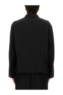 Y-3 men’s refined wool jacket black minimalist design with clean lines and subtle button details on cuffs