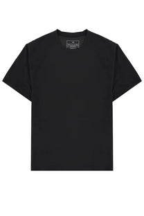 Black y-3 crew neck t-shirt with minimalist branding at the neckline in a men’s shirt con patch black design