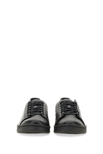 Y-3 men’s stan smith sneaker black low-top with sleek minimalist design and matching black leather laces