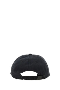 Y-3 unisex black baseball cap with simple structured design and adjustable strap shown from the back side