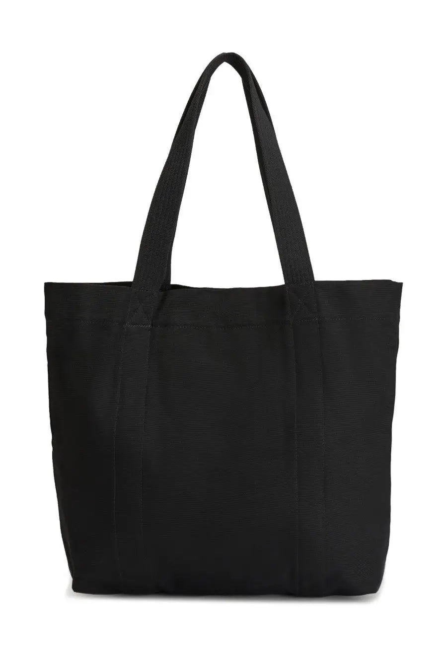 Black canvas y-3 unisex tote bag with sturdy handles designed for versatile everyday use