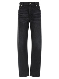 Fendi Yellow Stitching Jeans Black