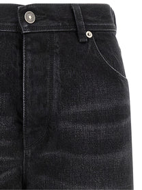 Fendi Yellow Stitching Jeans Black, view 3