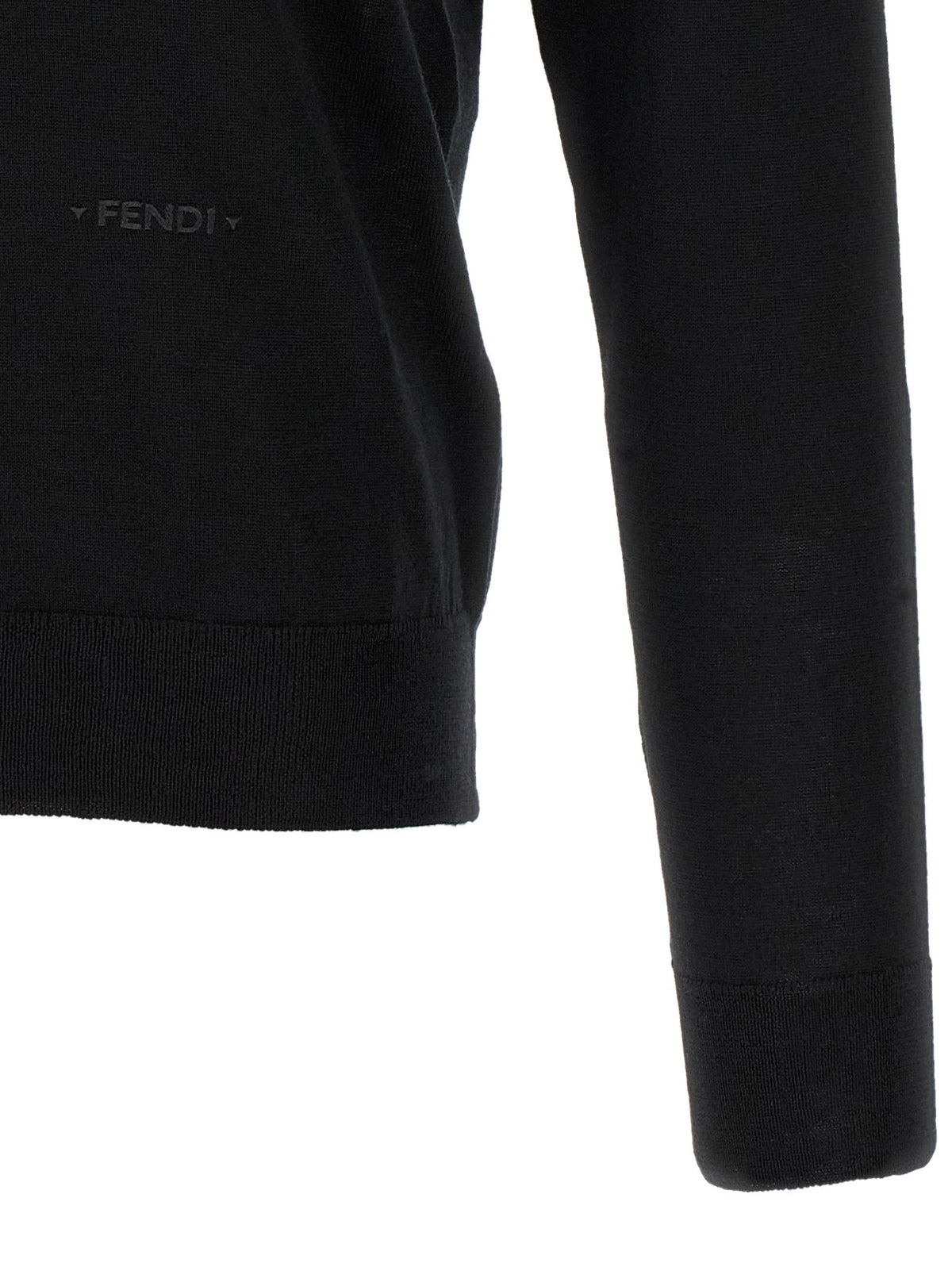 Fendi Yellow Stitching Polo Shirt Black, view 5