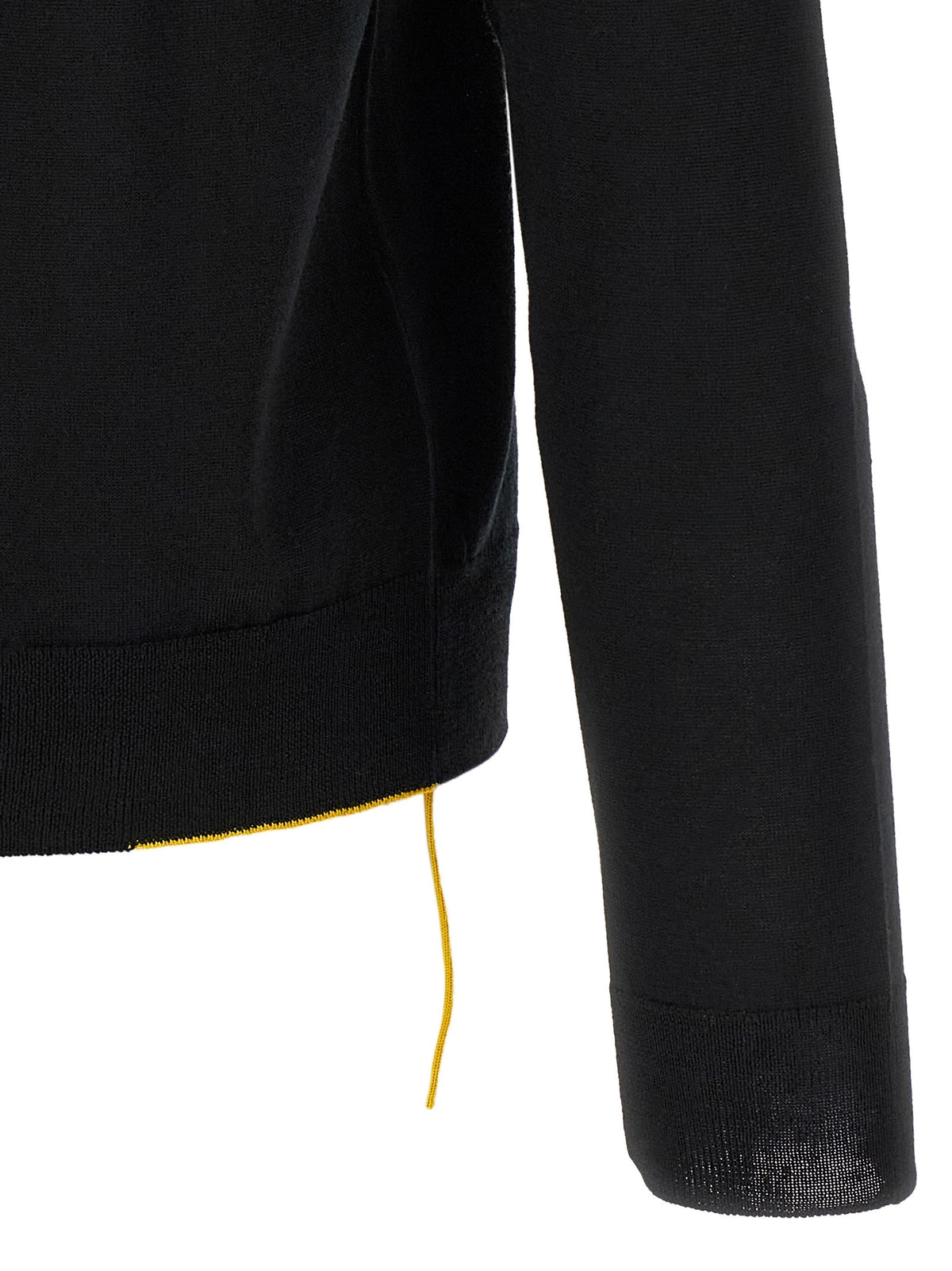 Fendi Yellow Stitching Polo Shirt Black, view 4