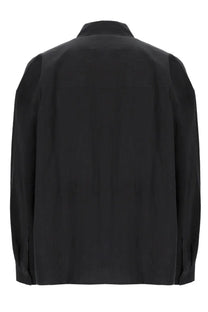 Ymc men’s camicia wray grey black long-sleeved shirt with classic collar and subtle fabric texture