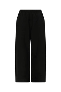 Ymc men’s black wide-leg trousers with elastic waistband in envelope green fabric for casual wear