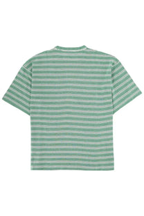 YMC men’s shirt triple green green and white striped short-sleeved t-shirt with relaxed fit