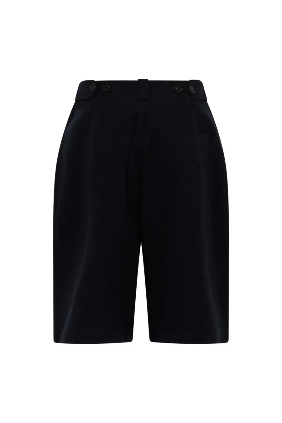 YMC men’s shorts Carax black tailored shorts with sleek structured design and buttoned waistband
