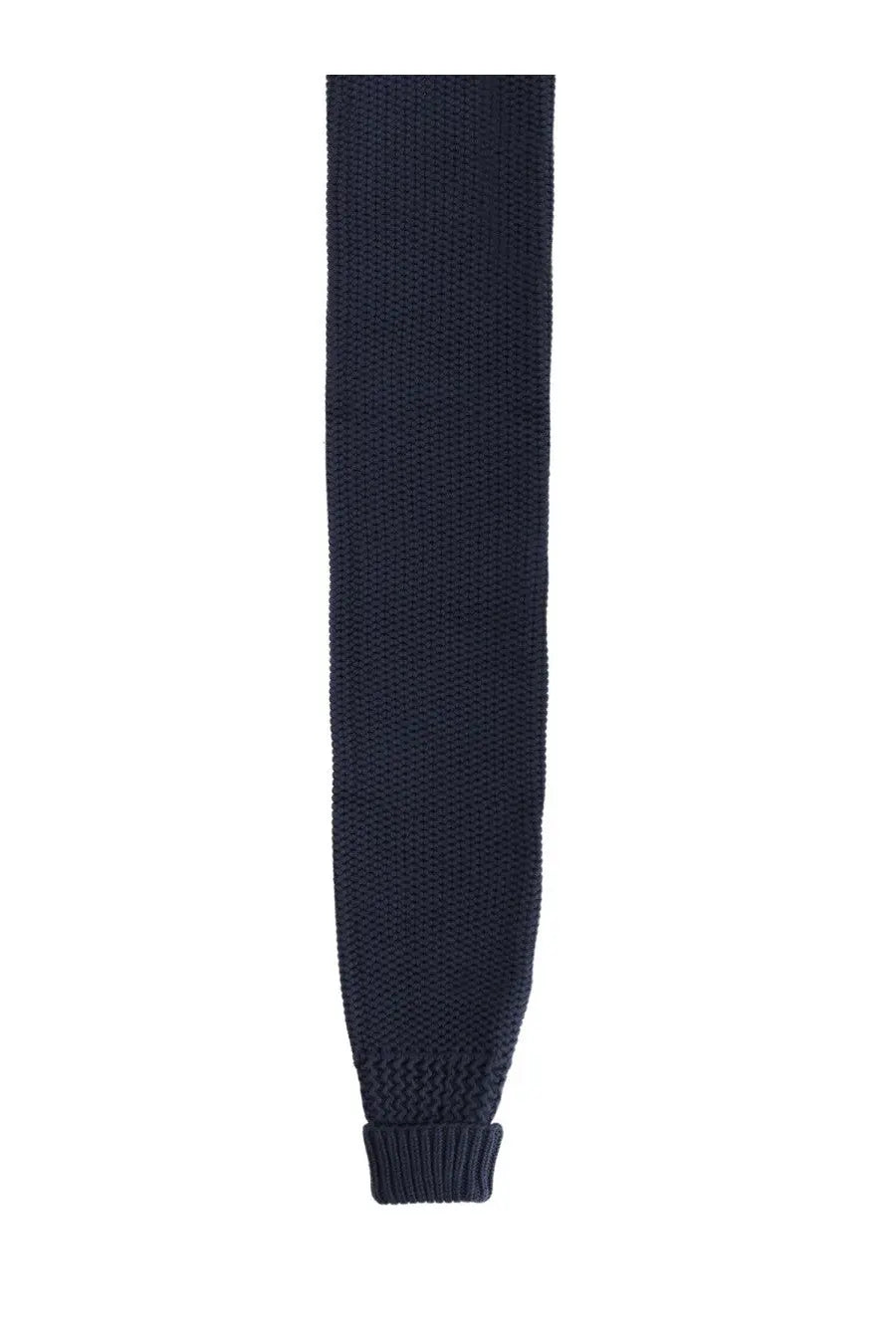 Dark navy blue knitted sleeve with ribbed cuff from ymc men’s sleeve scarf blue in warm soft fabric