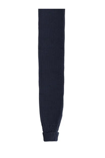 Dark navy blue knitted sleeve with ribbed cuff from ymc men’s sleeve scarf blue in warm soft fabric