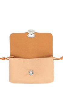 Zanellato women’s borsa lettera daily small beige leather crossbody pouch with silver metal clasp and button closure