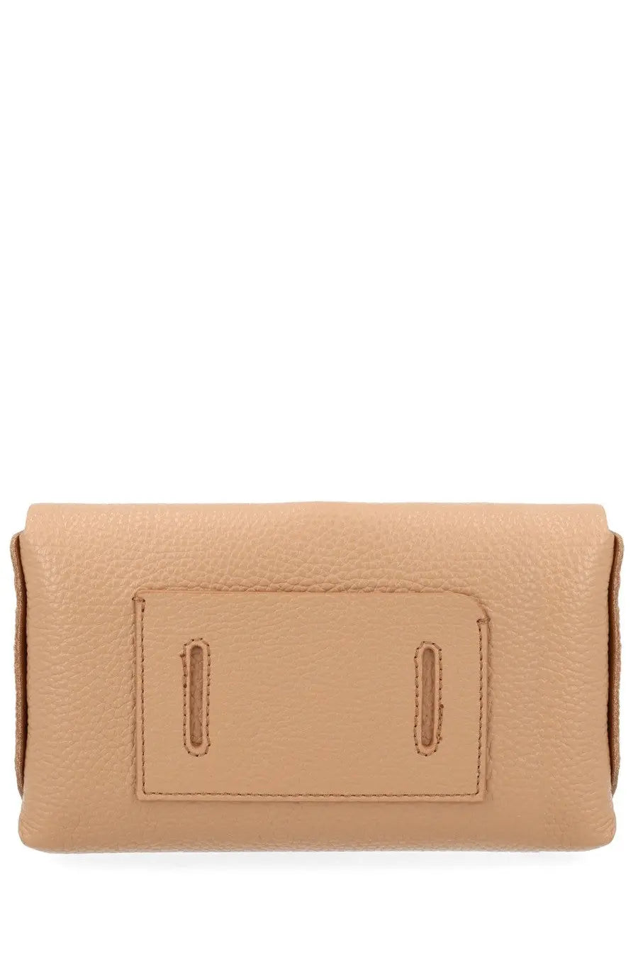 Beige textured leather clutch zanellato women’s borsa lettera daily small with rectangular flap and two vertical stitched slots