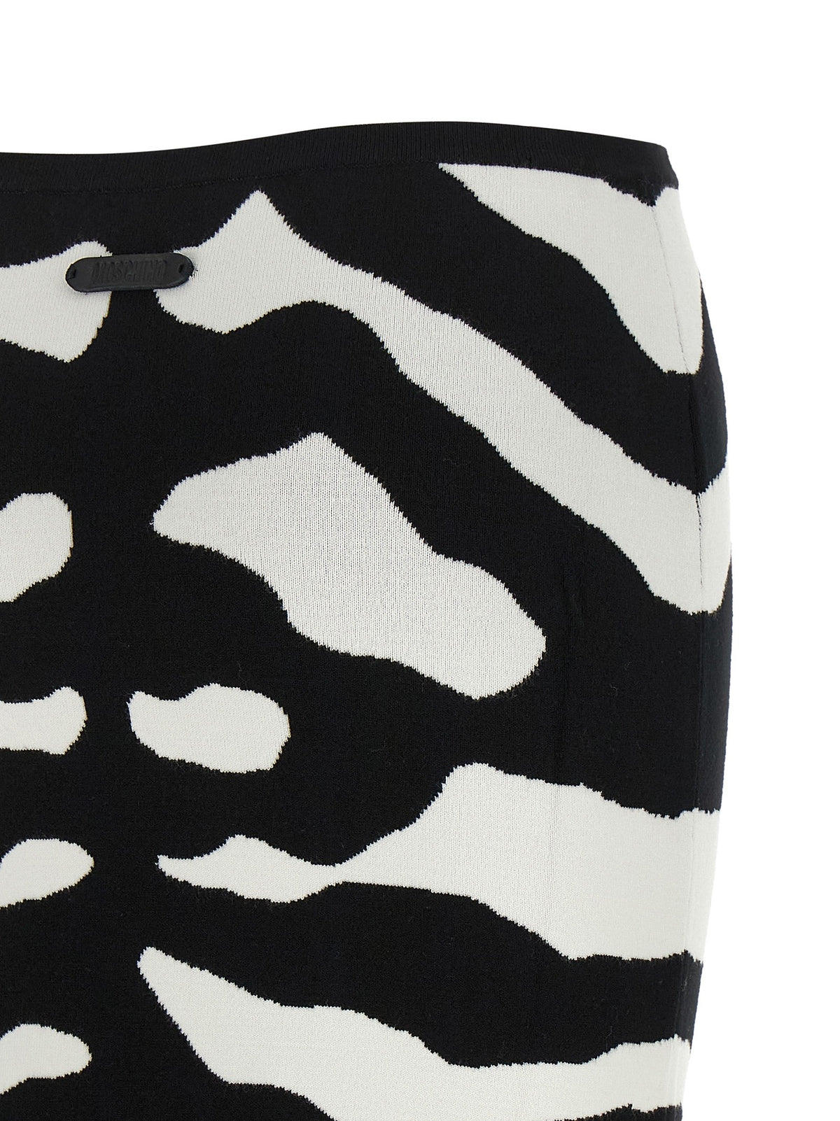 Moschino Zebra Intarsia Skirt White