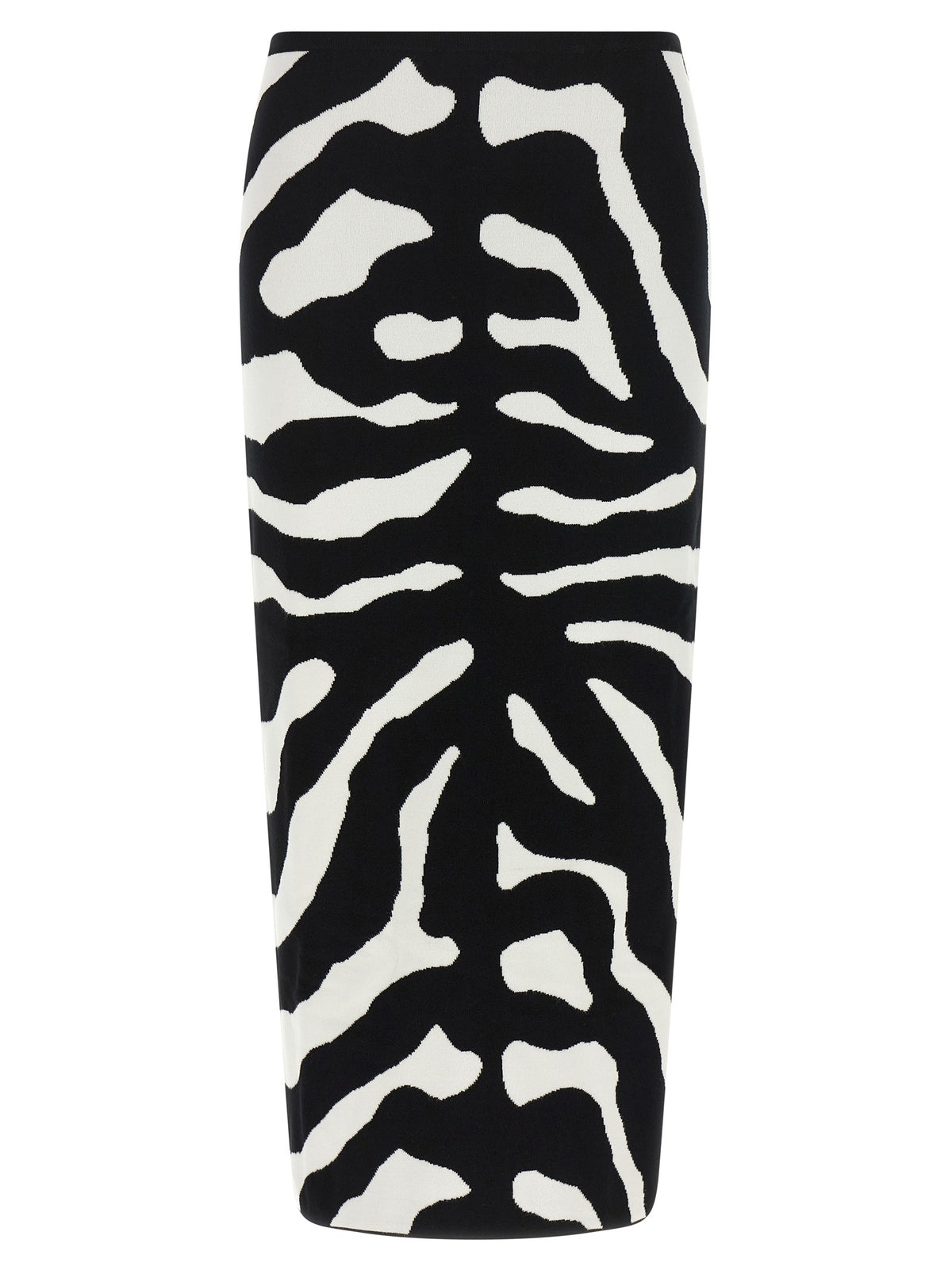Moschino Zebra Intarsia Skirt White