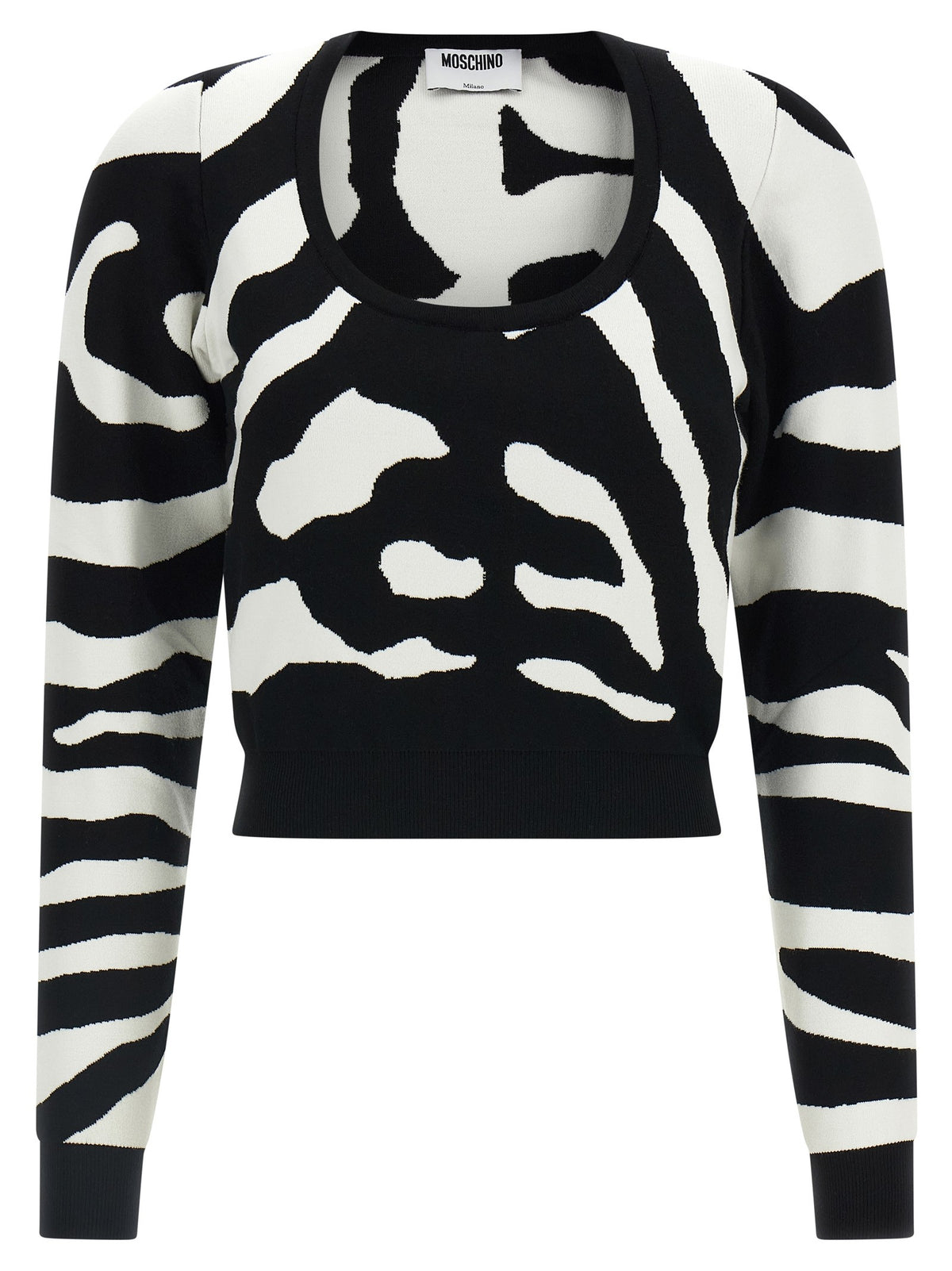 Moschino Zebra Intarsia Sweater Black