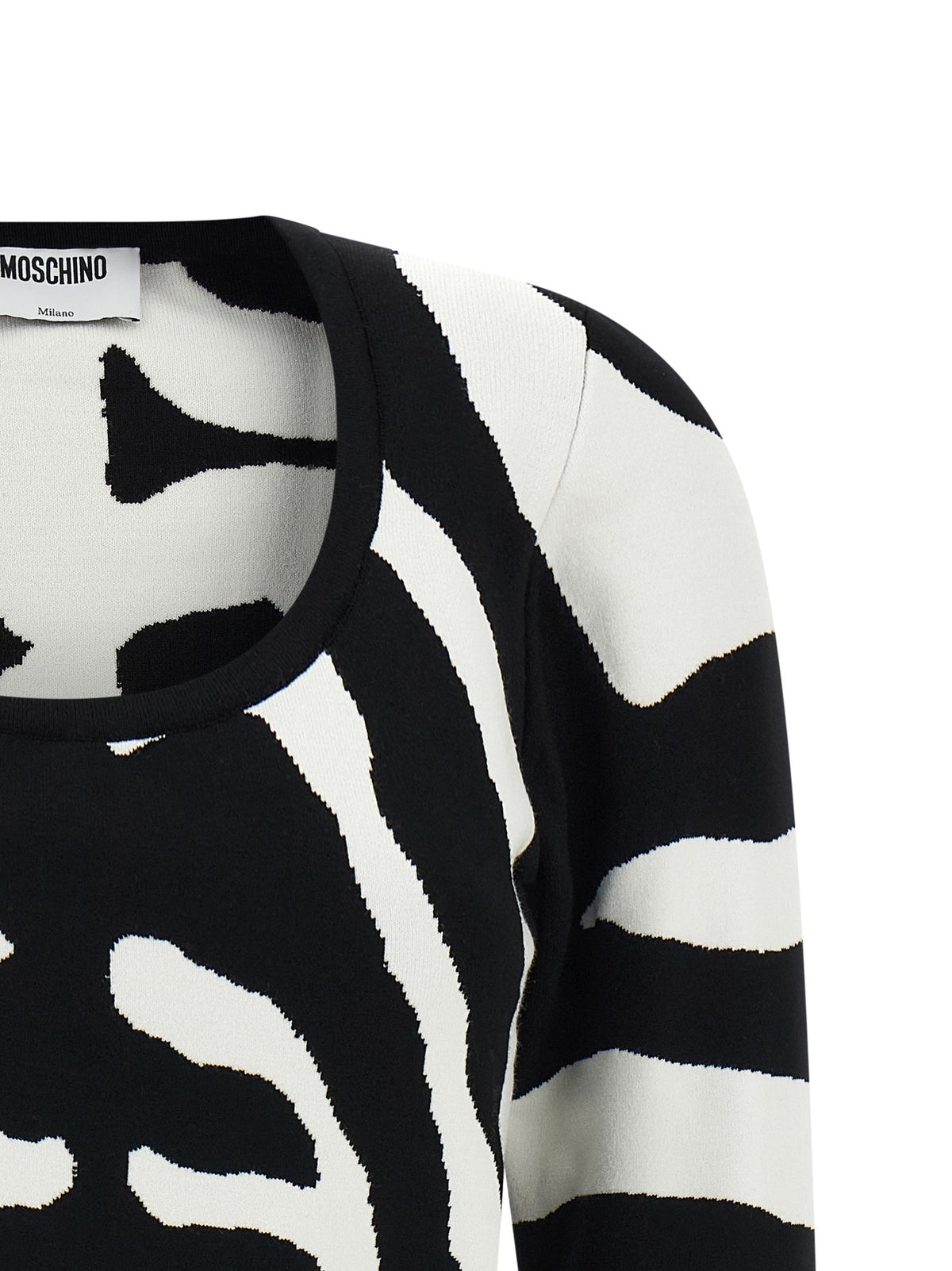 Moschino Zebra Intarsia Sweater Black