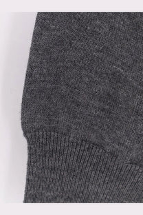 Dark gray heathered knit ribbed cuff of zegna men’s cashmere sweater grey showcasing fine texture and material quality